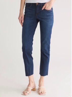 NWT Democracy Dark Blue Ankle Crop Slim Straight Indigo Jeans